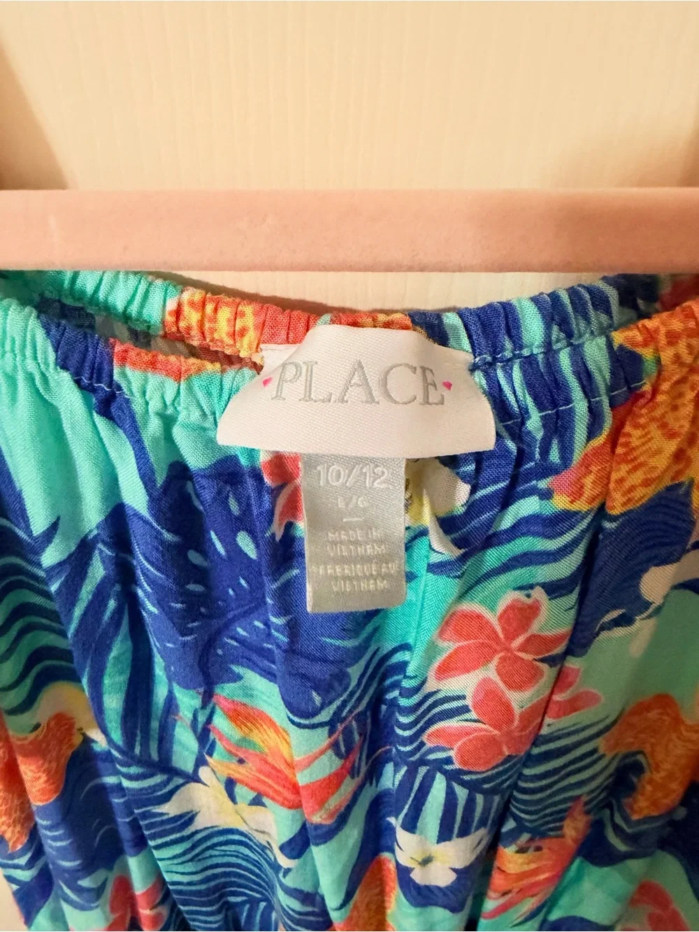 The Children’s Place Girls Tropical Off Shoulder Dress - Aqua